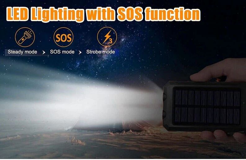 SMAXPro™ Portable Solar Power Bank: 10000mAH, USB Ports, Compass, Cell Phone Charger power bank SMAXPro™ 