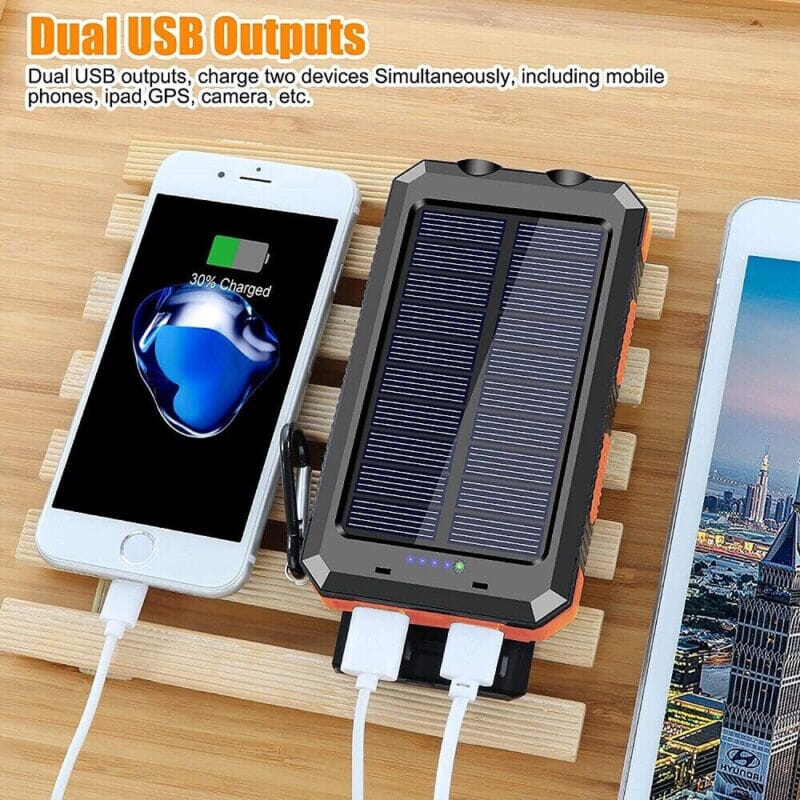 SMAXPro™ Portable Solar Power Bank: 10000mAH, USB Ports, Compass, Cell Phone Charger power bank SMAXPro™ 