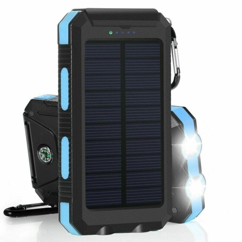 SMAXPro™ Portable Solar Power Bank: 10000mAH, USB Ports, Compass, Cell Phone Charger power bank SMAXPro™ Blue 