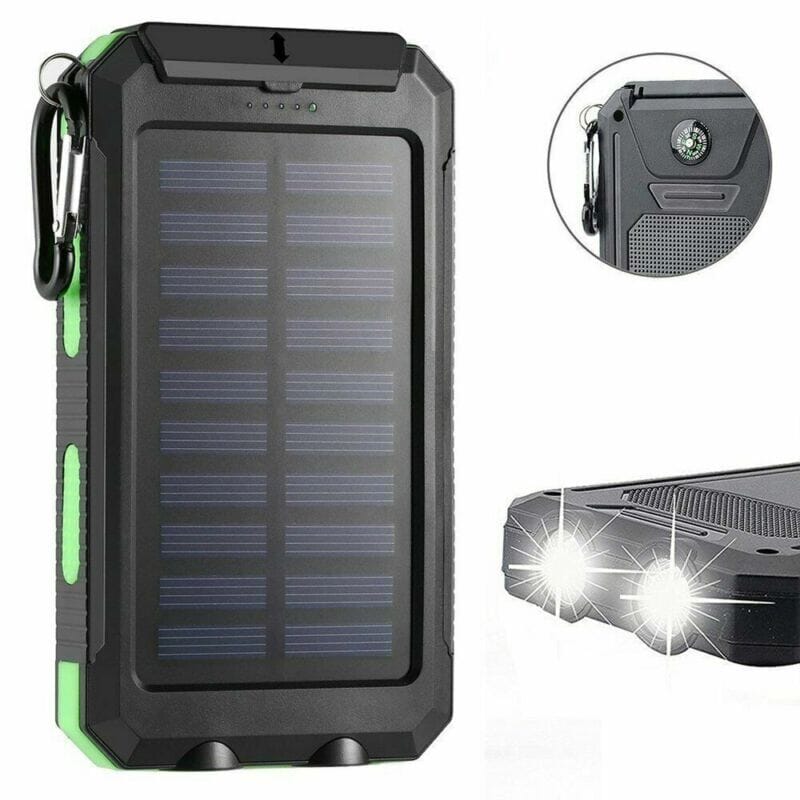 SMAXPro™ Portable Solar Power Bank: 10000mAH, USB Ports, Compass, Cell Phone Charger power bank SMAXPro™ Green 