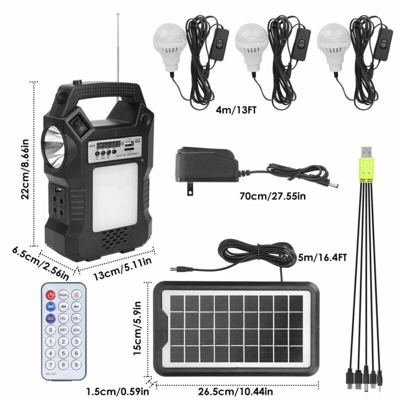 SMAXPro™ Portable Solar Power Station: MP3/FM Speaker, USB Power, Flashlight SMAXPro™ 