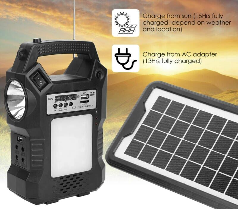 SMAXPro™ Portable Solar Power Station: MP3/FM Speaker, USB Power, Flashlight SMAXPro™ 