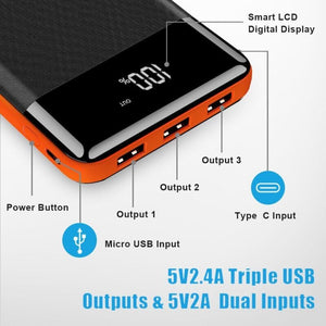 SMAXPro™ Portable SUPER Capacity Power Bank: 50,000mAh, 3USB LCD