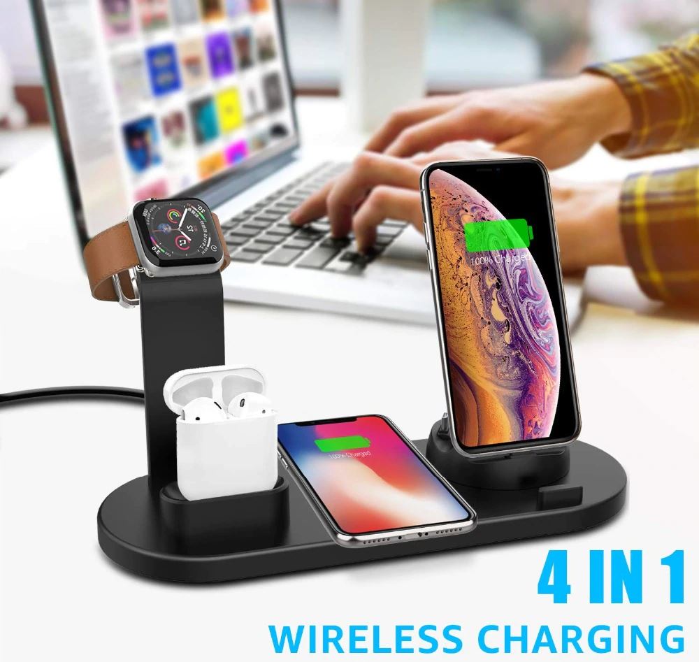 SMAXPro™ QI 4-in-1 FAST Wireless Charging Station: iWatch/Samsung/iPhone/Airpods Dock Stand Wireless Charging Station SMAXPro™ 