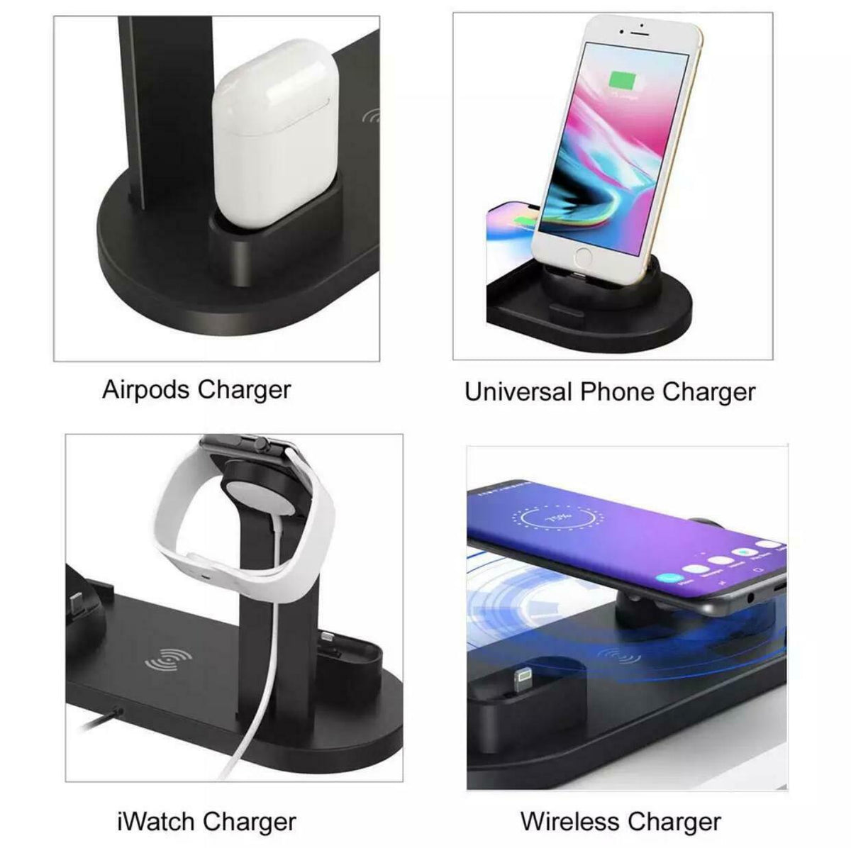 SMAXPro™ QI 4-in-1 FAST Wireless Charging Station: iWatch/Samsung/iPhone/Airpods Dock Stand Wireless Charging Station SMAXPro™ 
