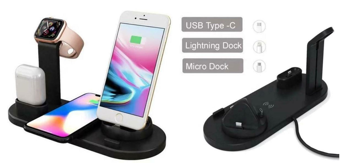 SMAXPro™ QI 4-in-1 FAST Wireless Charging Station: iWatch/Samsung/iPhone/Airpods Dock Stand Wireless Charging Station SMAXPro™ 