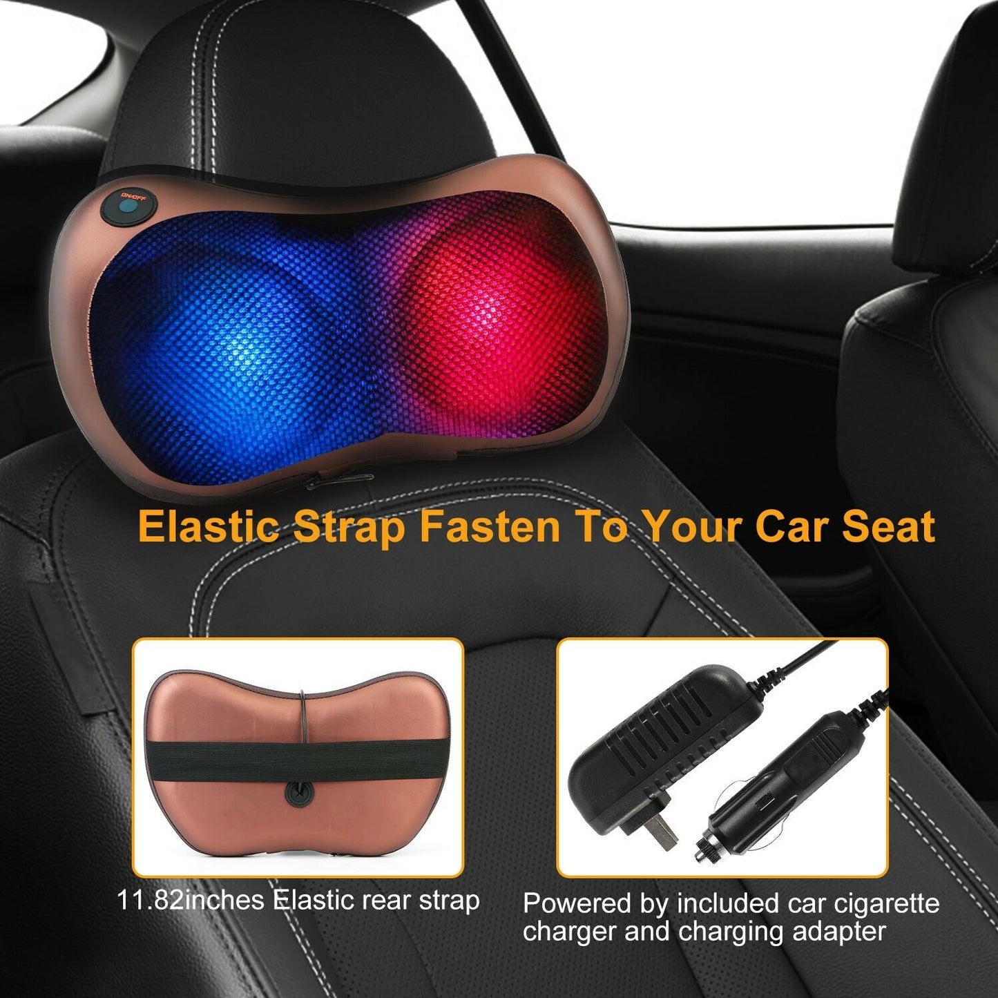 SMAXPRO™ Shiatsu Back & Neck Massage Pillow w/ Heat - Reverse Motion Deep Tissue Kneading neck massager SMAXPRO™ 