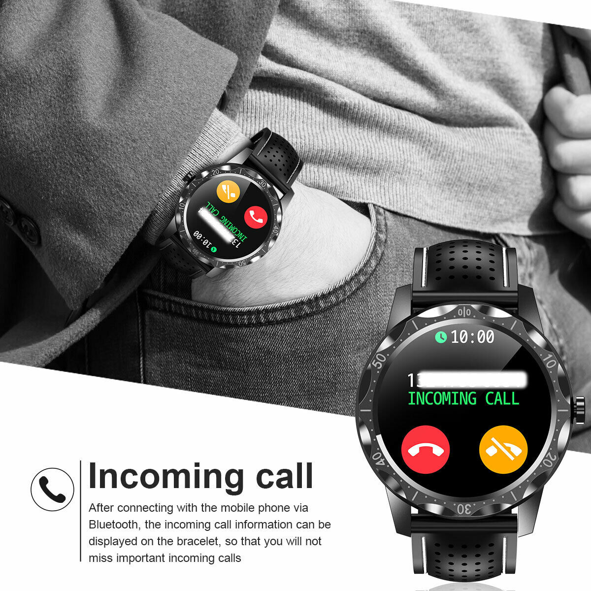 SMAXPro Sky™ Men&#39;s Smartwatch - Bluetooth 5.0, Fitness Tracker, Blood/Heart Monitor, Phone Sync smartwatch SMAXPro™ 