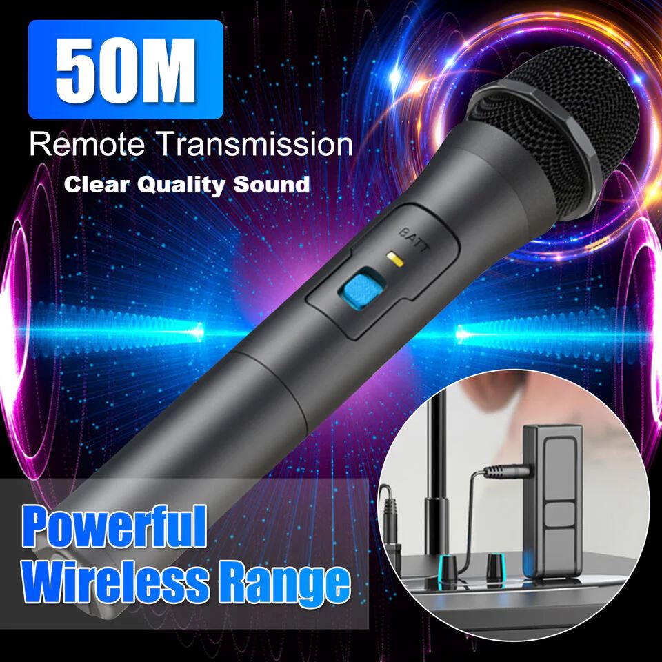 SMAXPro™ VHF Handheld Wireless Mic w/ USB Receiver: Karaoke Microphone System SMAXPro™ 