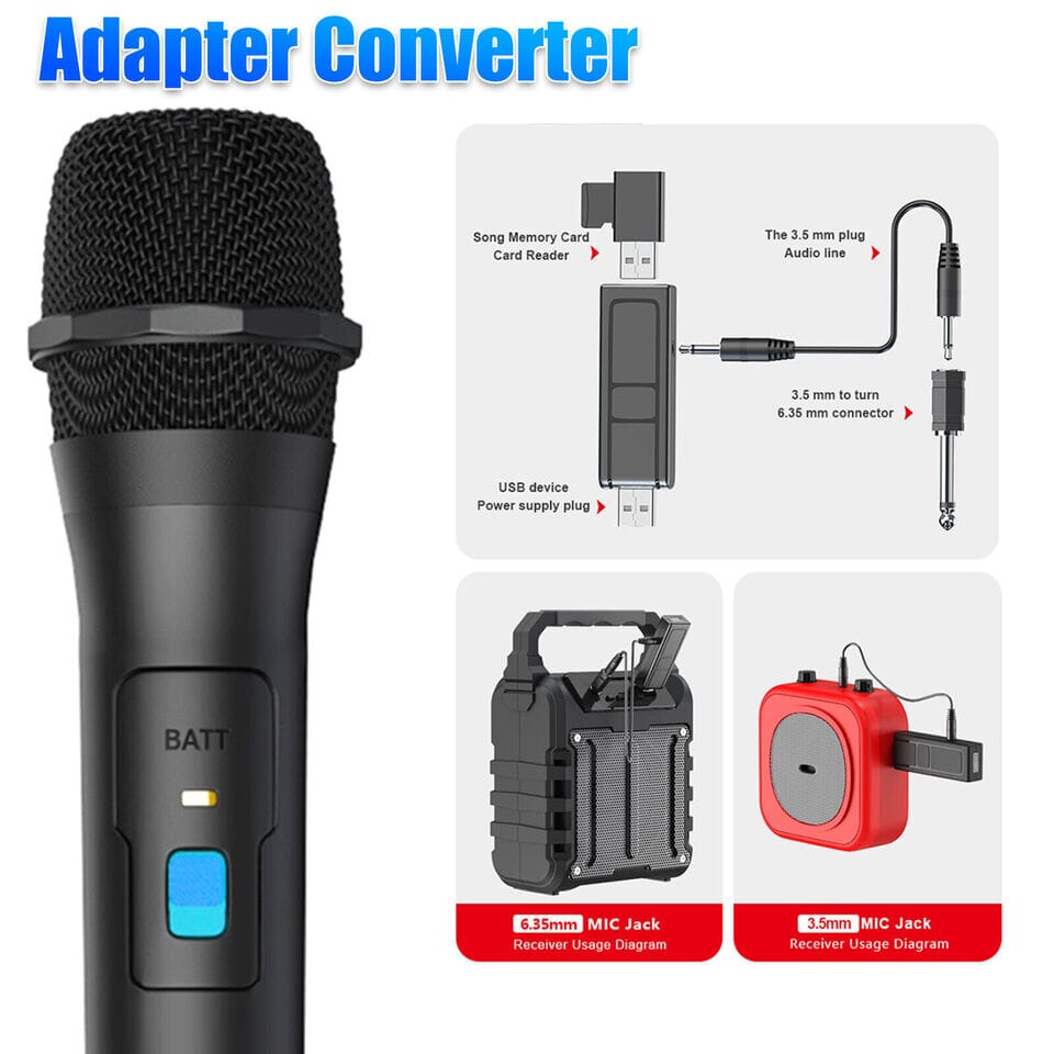 SMAXPro™ VHF Handheld Wireless Mic w/ USB Receiver: Karaoke Microphone System SMAXPro™ 