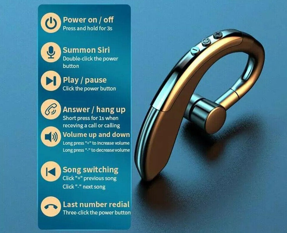 SMAXPRO™ Hook HD Bluetooth Earbud w/ Noise Canceling Mic (iOS/Android Wireless Earphone) bluetooth earbuds SMAXPRO™ 