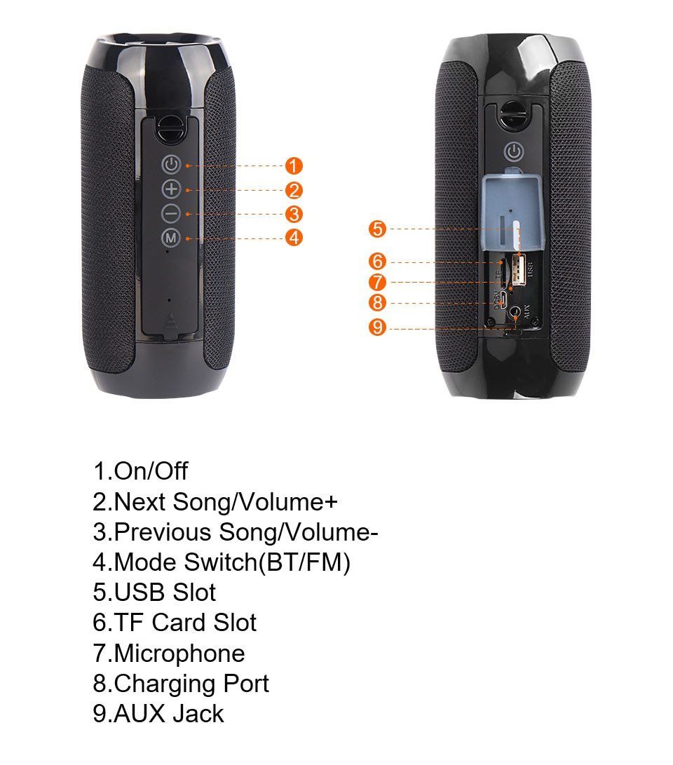 SMAXT&G™ Mini Portable Bluetooth Speaker LOUD 360°Stereo Bass Waterproof USB/UTF/FM + Mic bluetooth speakers SMAXT&G™ 