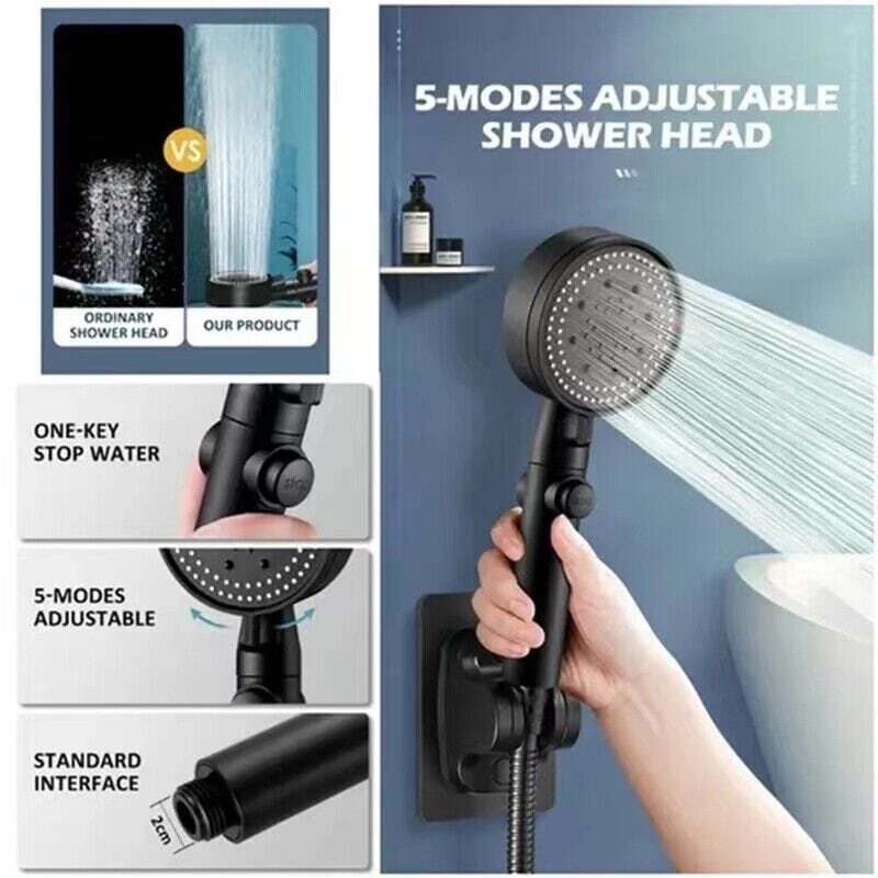 SPureMax™ Handheld 5-Mode Shower Head: High Pressure, On/Off Button shower head SPureMax™ 
