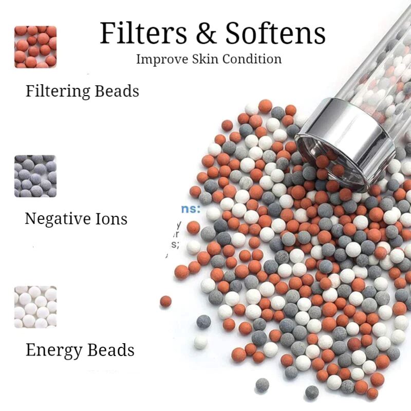 SPureMax™ Handheld Filter Beads Shower Head w/ Hose: High Pressure, 3 Settings shower head SPureMax™ 