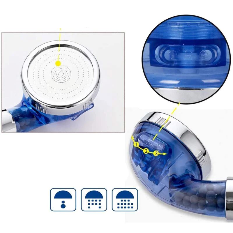 SPureMax™ Handheld Filter Beads Shower Head w/ Hose: High Pressure, 3 Settings shower head SPureMax™ 