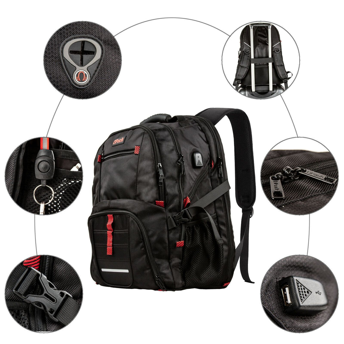 SwissOPack™ Extra Large 17&quot; Laptop Backpack | TSA Friendly, USB, Anti-Theft Men&#39;s backpack SwissOPack™ 