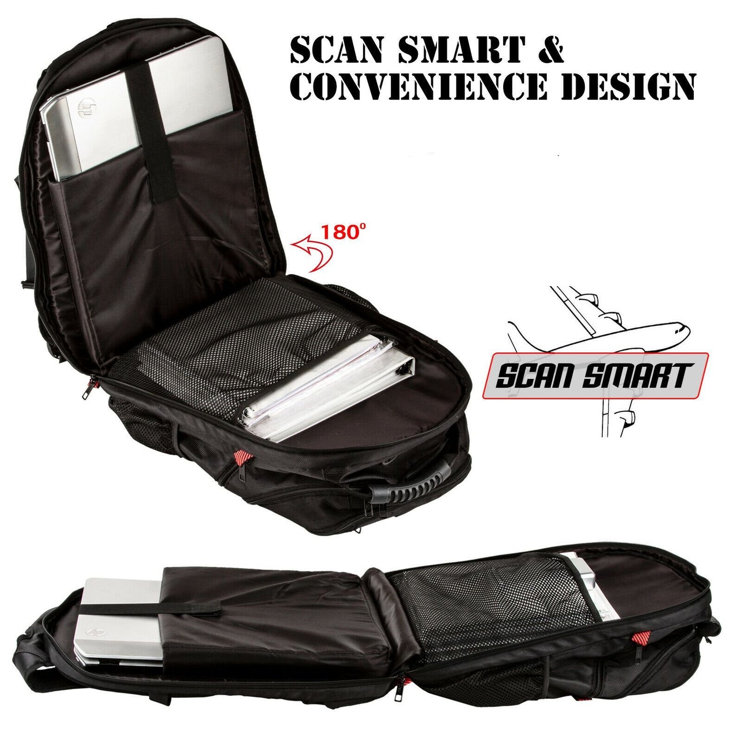 SwissOPack™ Extra Large 17" Laptop Backpack | TSA Friendly, USB, Anti-Theft Men's backpack SwissOPack™ 