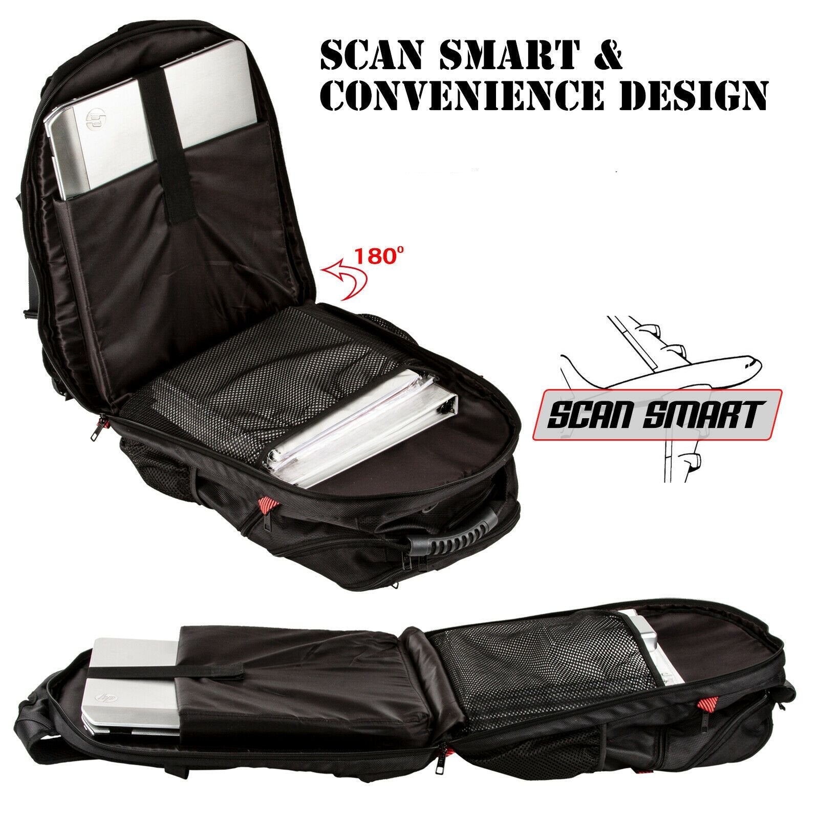 SwissOPack™ Extra Large 17" Laptop Backpack | TSA Friendly, USB, Anti-Theft Men's backpack SwissOPack™ 