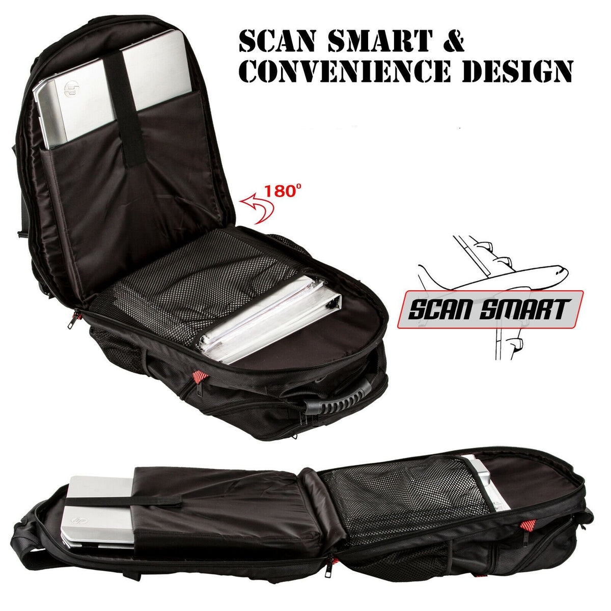 SwissOPack™ Extra Large 17&quot; Laptop Backpack | TSA Friendly, USB, Anti-Theft Men&#39;s backpack SwissOPack™ 