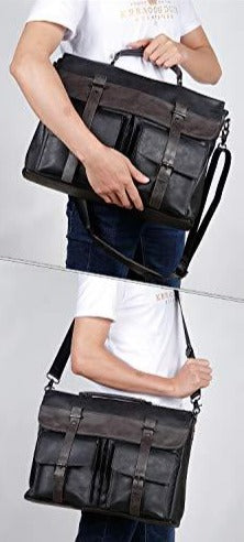 SYFashion™ Vintage Leather 15.6" Laptop Crossbody Messenger Briefcase Bag Messenger Bag SYFashion™ 