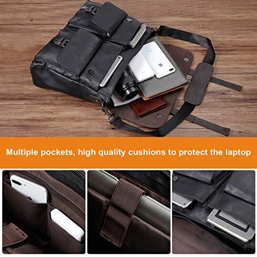 SYFashion™ Vintage Leather 15.6" Laptop Crossbody Messenger Briefcase Bag Messenger Bag SYFashion™ 
