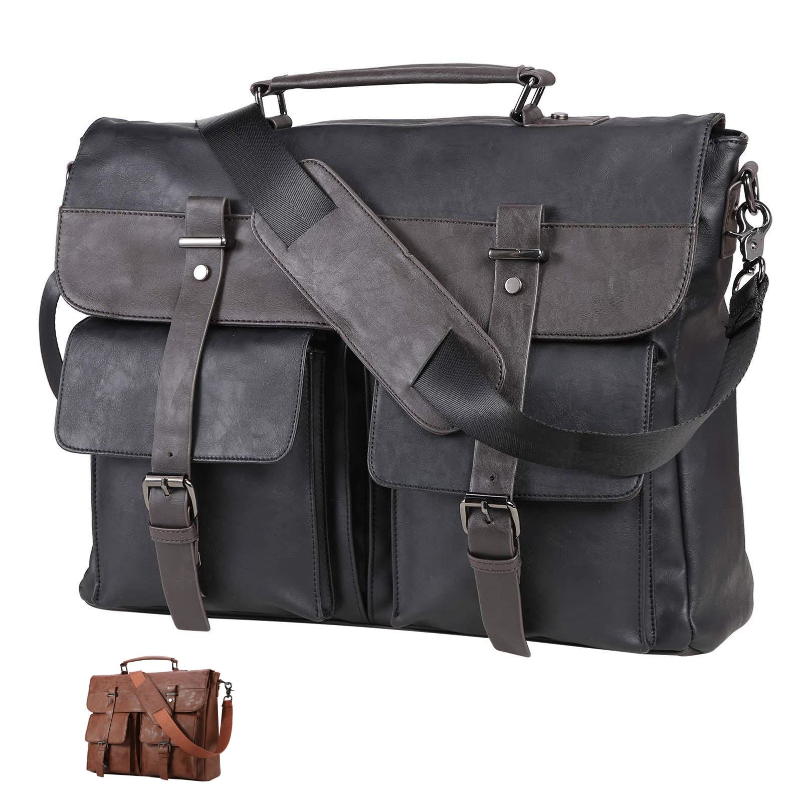 Frosted Retro Pu Business Casual Handbag, Large Capacity Men's  Multifunctional One Shoulder Crossbody Bag Satchel Classic Briefcase  Vintage Commute Work Lightweight Anti-theft Gift For Father Boyfriend  Husband
