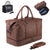 SYFashion™ Men's Vintage Large Leather Travel Duffle Weekend Bag w/ Shoe Storage Duffle Travel Bag SYFashion™ Brown 