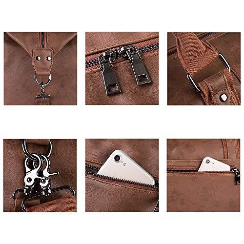 SYFashion™ Men's Vintage Large Leather Travel Duffle Weekend Bag w/ Shoe Storage Duffle Travel Bag SYFashion™ 