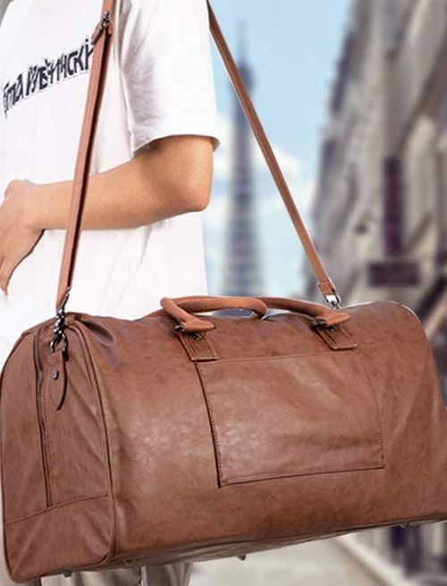 SYFashion™ Men&#39;s Vintage Leather 52L Oversized Travel Gym Duffle Weekend Bag Duffle Travel Bag SYFashion™ 