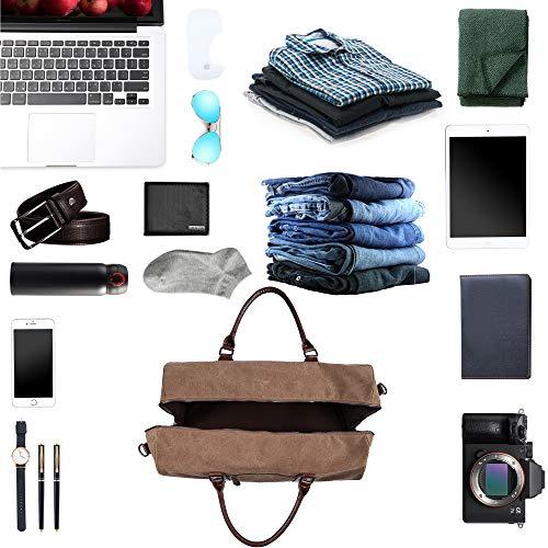 SYFashion™ Men&#39;s Vintage Leather 52L Oversized Travel Gym Duffle Weekend Bag Duffle Travel Bag SYFashion™ 