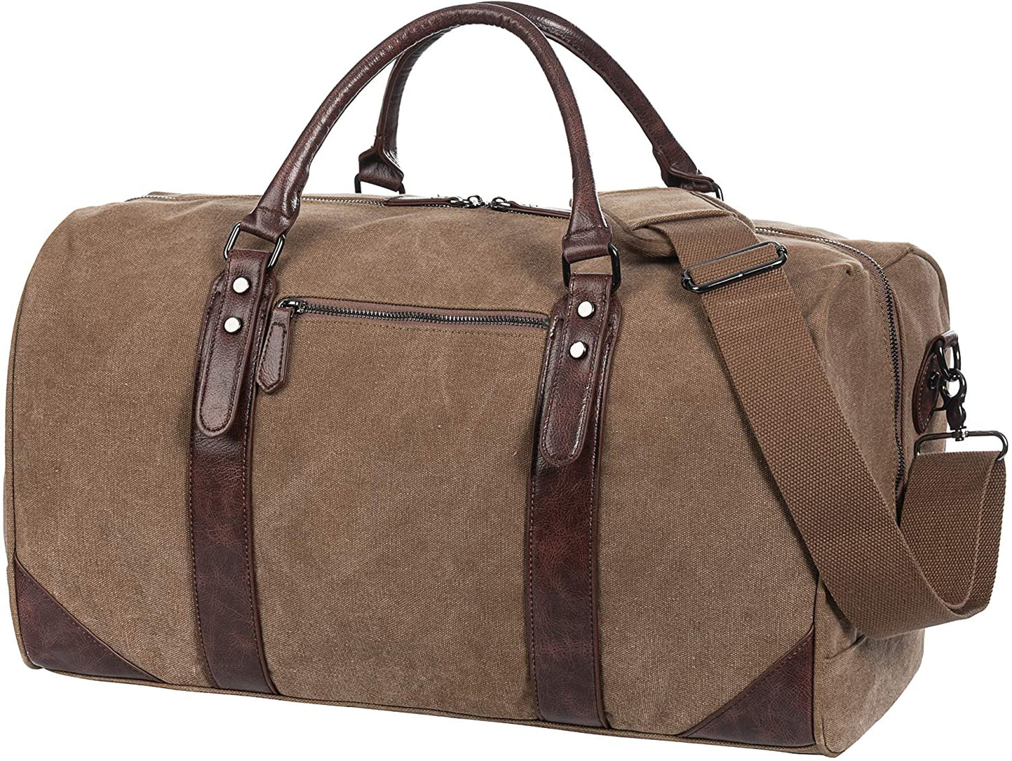 SYFashion™ Men's Vintage Leather 52L Oversized Travel Gym Duffle Weekend Bag Duffle Travel Bag SYFashion™ Tan 