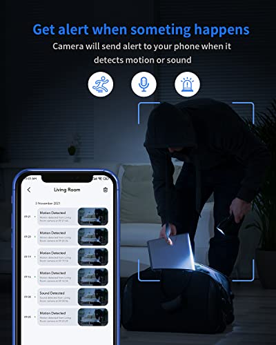 TKSecure™ HD Indoor Smart Home Security Camera Night Vision | 1080P, 2.4GHz Wi-Fi, 2-Way Audio, Motion Detect, Alexa/Google, Baby/Pet Home Security Camera TKSecure™ 