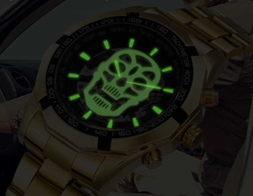 TWN™ Men&#39;s Skull Skeleton Stainless Steel Watch Specialty Watch TWN™ Fashion 