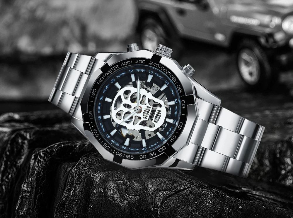 TWN™ Men's Skull Skeleton Stainless Steel Watch Specialty Watch TWN™ Fashion 