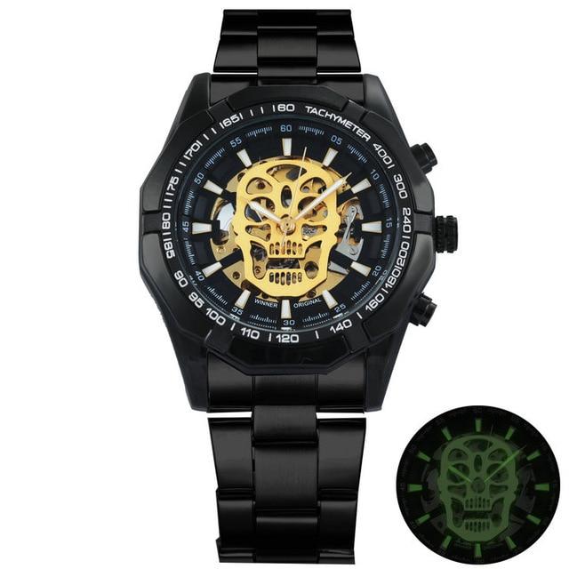 TWN™ Men&#39;s Skull Skeleton Stainless Steel Watch Specialty Watch TWN™ Fashion Skull Black Gold 