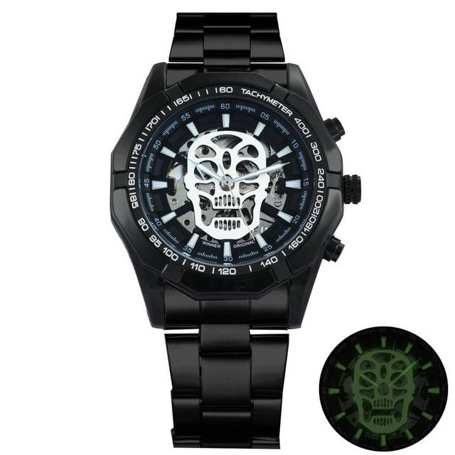 TWN™ Men's Skull Skeleton Stainless Steel Watch Specialty Watch TWN™ Fashion Skull Black White 