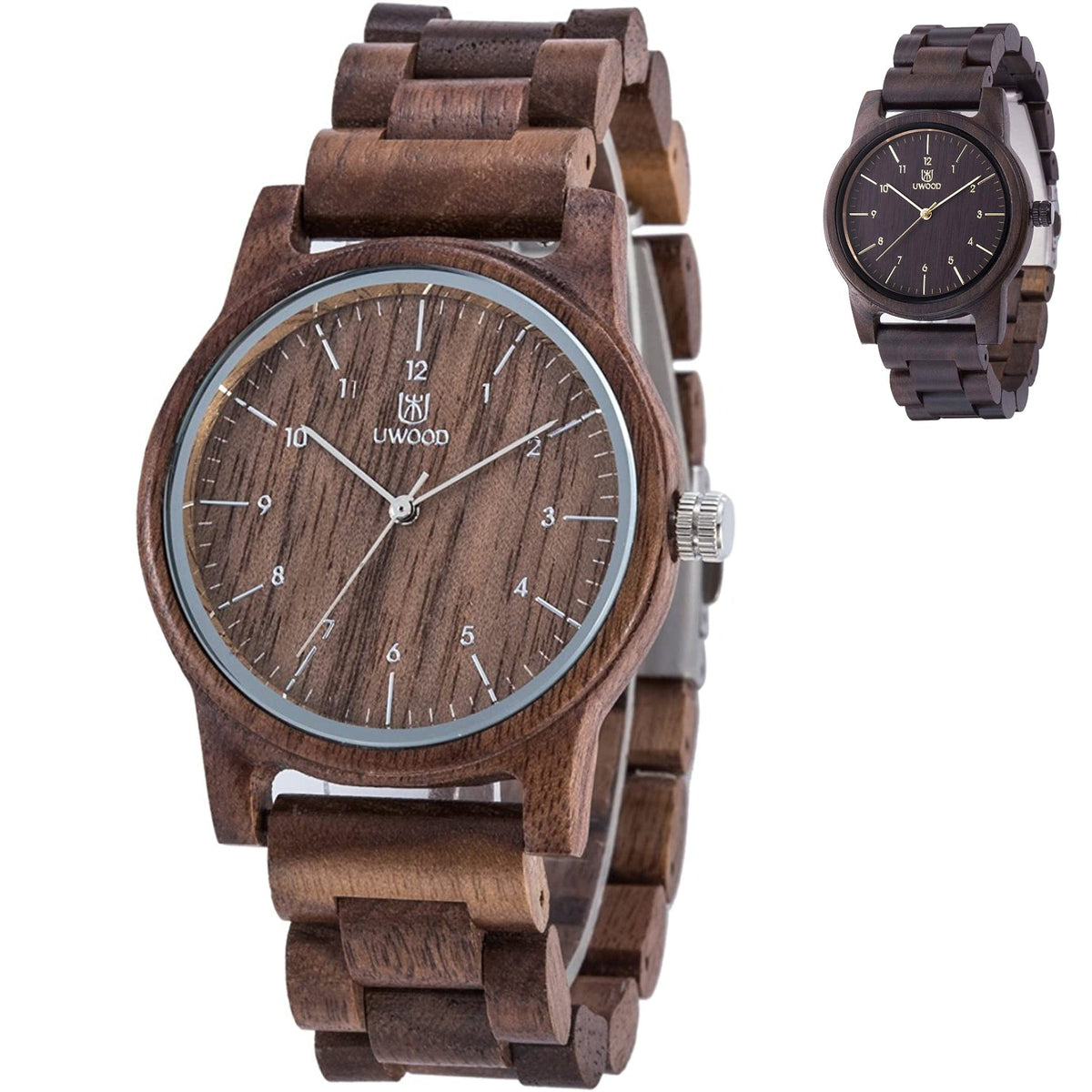 UWOODPro™ Men&#39;s Handmade Wood Watch - Minimalist Analog Wooden Watch wristwatches UWOODPro™ Walnut 