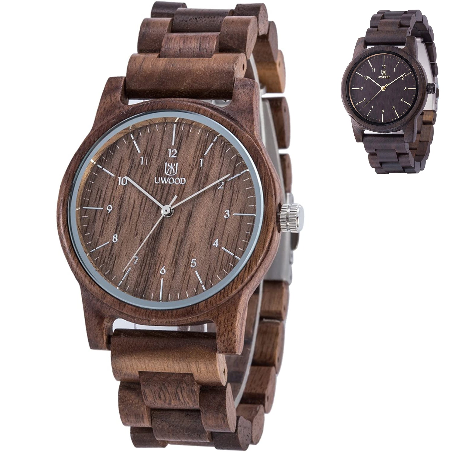 UWOODPro™ Men's Handmade Wood Watch - Minimalist Analog Wooden Watch wristwatches UWOODPro™ Walnut 