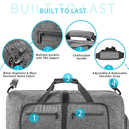 VMFashion™ Foldable 65L Travel Duffle Bag w/ Shoe Compartment - Men's Portable Weekender Duffle Travel Bag VMFashion™ 