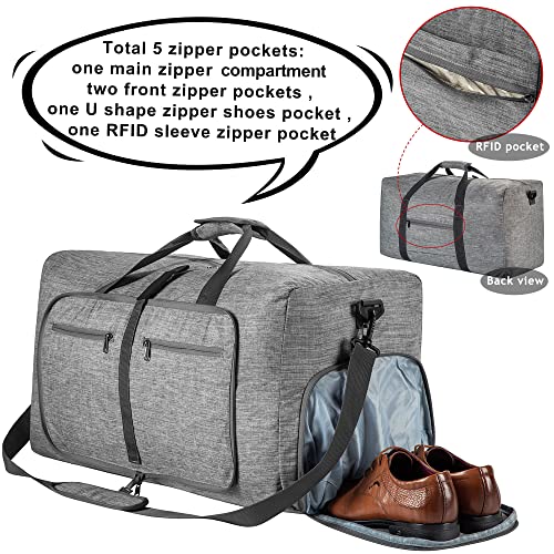 VMFashion™ Foldable 65L Travel Duffle Bag w/ Shoe Compartment - Men's Portable Weekender Duffle Travel Bag VMFashion™ 