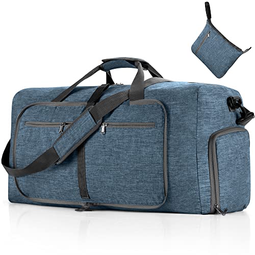 VMFashion™ Foldable 65L Travel Duffle Bag w/ Shoe Compartment - Men's Portable Weekender Duffle Travel Bag VMFashion™ Blue 
