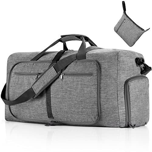 VMFashion™ Foldable 65L Travel Duffle Bag w/ Shoe Compartment - Men&#39;s Portable Weekender Duffle Travel Bag VMFashion™ Gray 