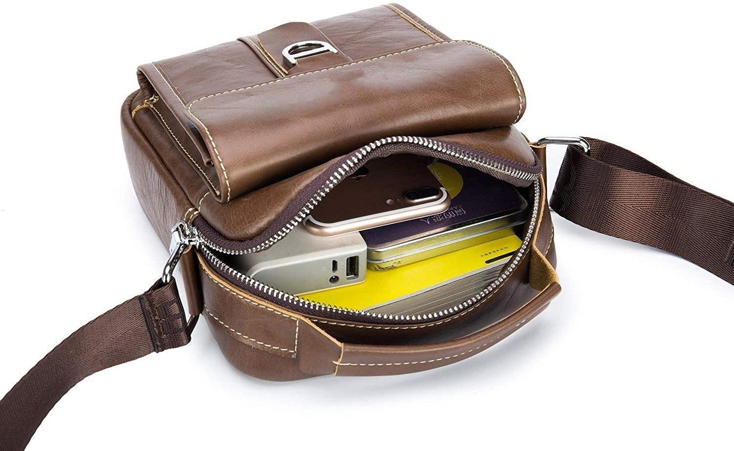 WDXElite™ Men's Leather Crossbody Sling Chest Bag - Shoulder Day Bag WDXElite™ 