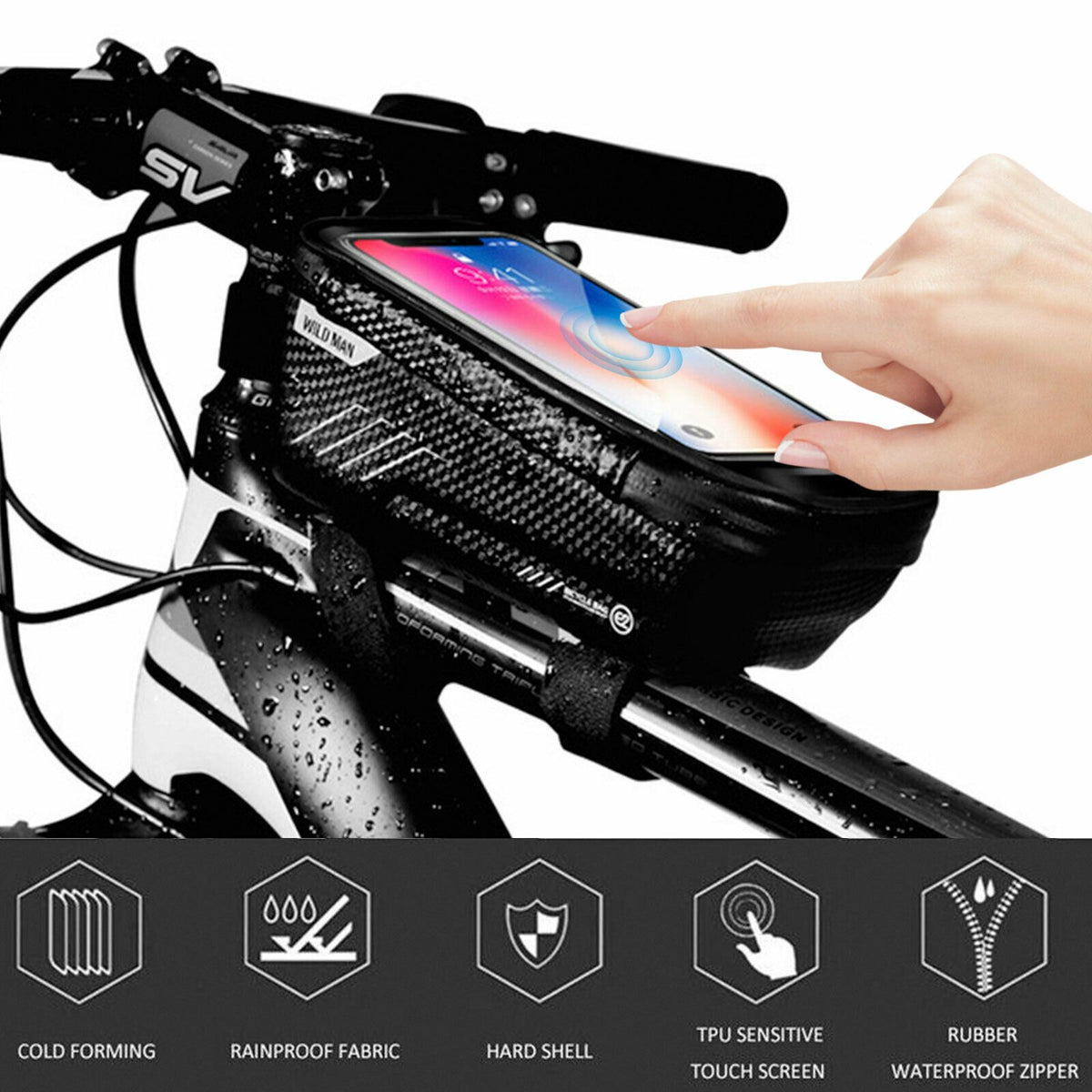 WildWheelZ™ Waterproof Bike Cell Phone Case Bag Holder | Motorcyle Cycling Handlebar Mount bike phone holder WildWheelZ™ 