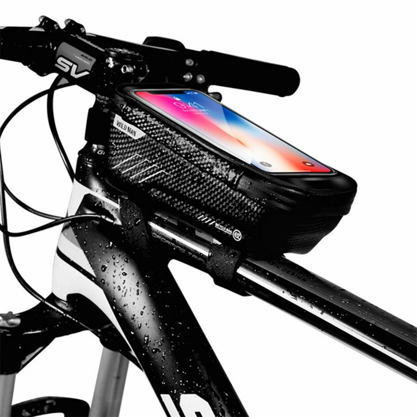 WildWheelZ™ Waterproof Bike Cell Phone Case Bag Holder | Motorcyle Cycling Handlebar Mount bike phone holder WildWheelZ™ Black 